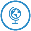 blue globe icon