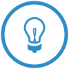 blue lightbulb icon