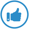 blue thumbs up icon